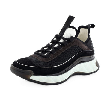 Chanel Women's CC Cap Toe Logo Sneakers Suede and Mixed Fibers