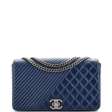 Chanel Coco Boy Flap Bag Quilted Aged Calfskin Large