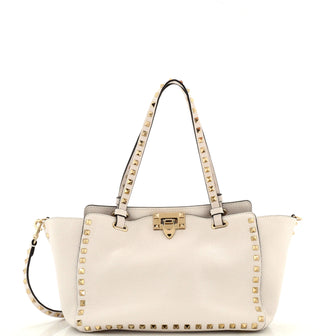 Valentino Garavani Rockstud Tote Pebbled Leather Small