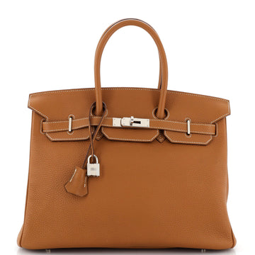 Hermes Birkin Handbag Brown Togo with Palladium Hardware 35