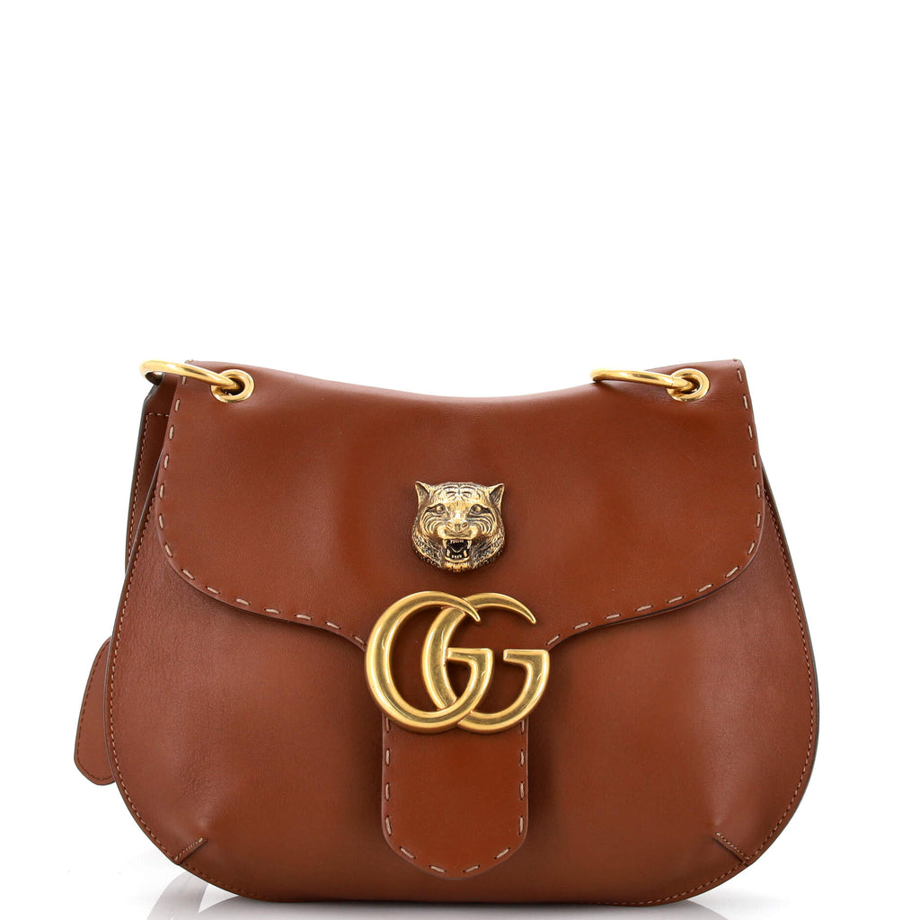 Gucci GG Marmont Animalier Shoulder Bag Leather Medium 217618