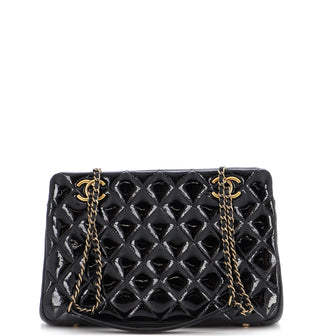 Chanel CC Eyelet Tote Quilted Patent Small
