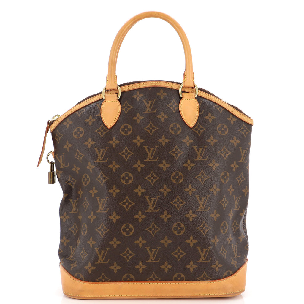 Louis Vuitton Lockit Handbag Monogram Canvas Vertical Brown 2176242