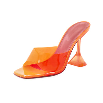 Amina Muaddi Women's Lupita Heeled Mules PVC 95