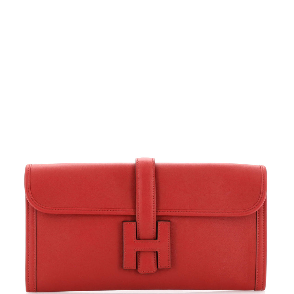 Leather clutch bag Hermès Red in Leather - 23945502