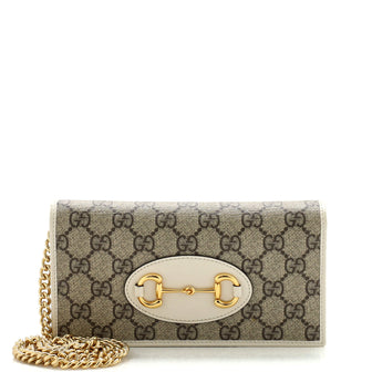 Gucci Horsebit 1955 Chain Wallet GG Coated Canvas
