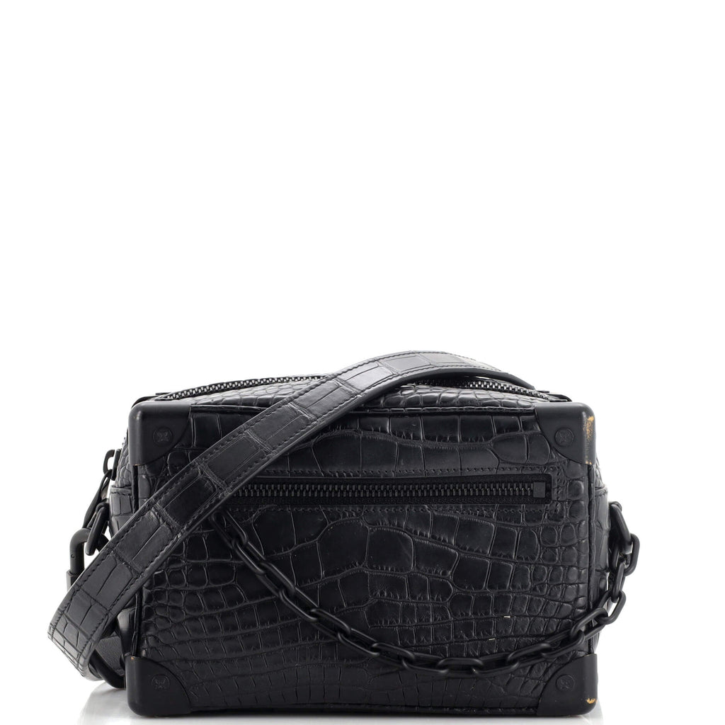 Louis Vuitton Mini Soft Trunk Bag Embossed Leather In Gray