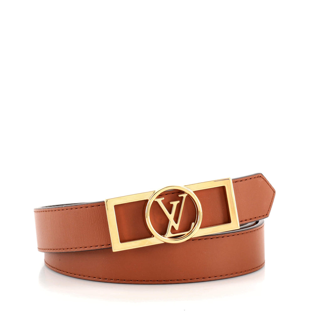 Louis Vuitton Dauphine Reversible Belt Reverse Monogram Canvas and Leather  Thin Brown 2176511