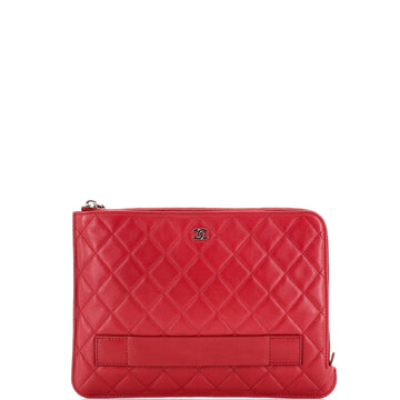 Chanel Slide Zip Pouch Quilted Lambskin Small