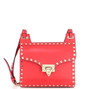 Valentino Garavani Rockstud Flip Lock Crossbody Bag Leather Small