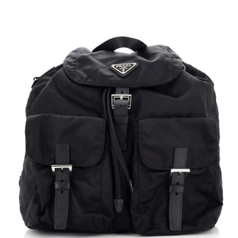 Prada Double Front Pocket Backpack Tessuto Medium