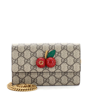 Gucci Cherries Wallet on Chain GG Coated Canvas Mini