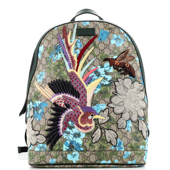 Gucci Zip Backpack Embroidered Printed GG Coated Canvas Medium