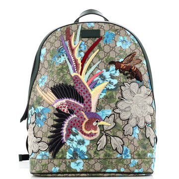 Gucci Zip Backpack Embroidered Printed GG Coated Canvas Medium