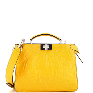 Fendi x Sarah Coleman Peekaboo ISeeU Bag Fish-Eye FF Embossed Leather Mini