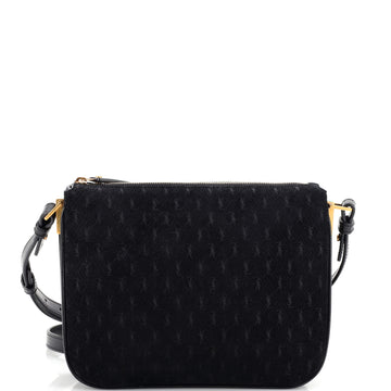 Saint Laurent Zip Crossbody Bag Monogram All Over Suede Small