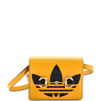 Gucci x adidas Horsebit Flap Card Case on Strap Leather