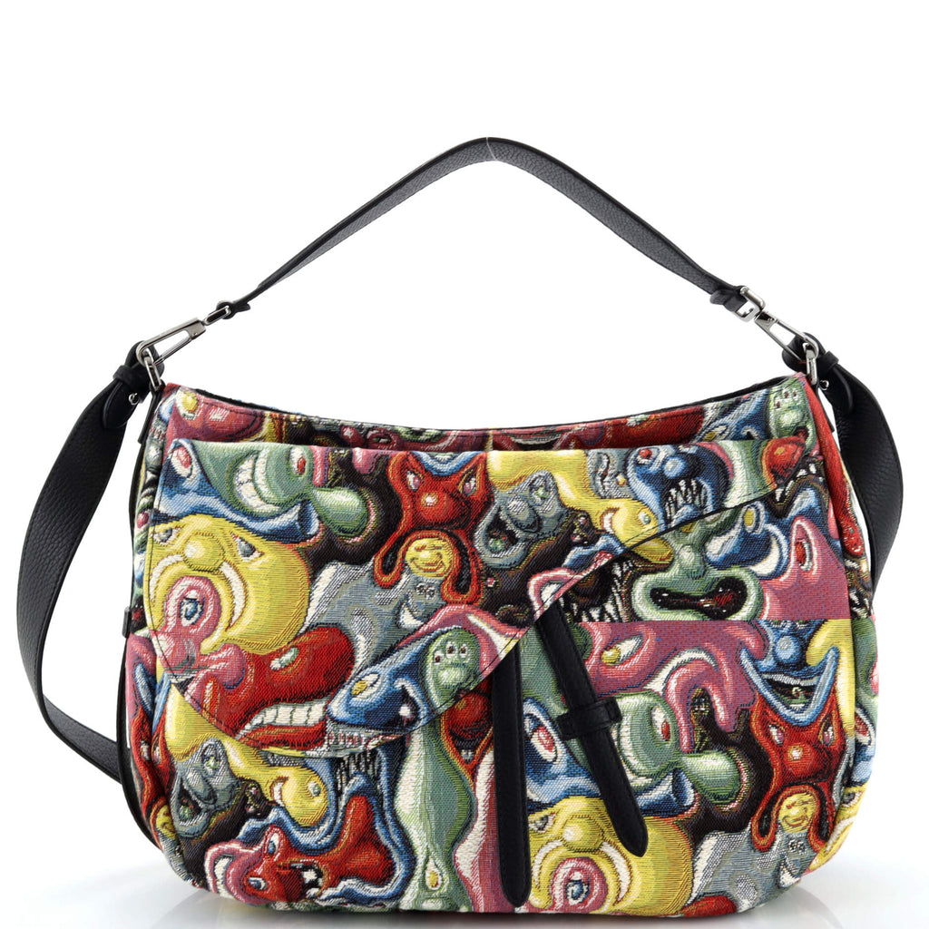 Christian Dior Kenny Scharf Saddle Soft Bag Jacquard Printed Canvas  Multicolor 99782404