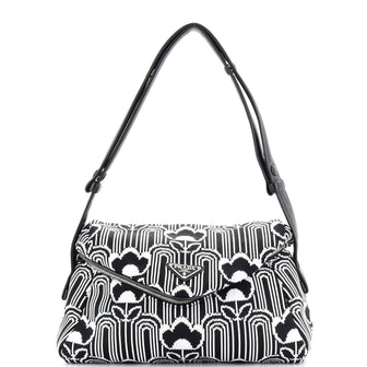Prada Signaux Shoulder Bag Jacquard Knit Medium