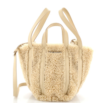 Balenciaga North South Everyday Tote Faux Shearling XXS