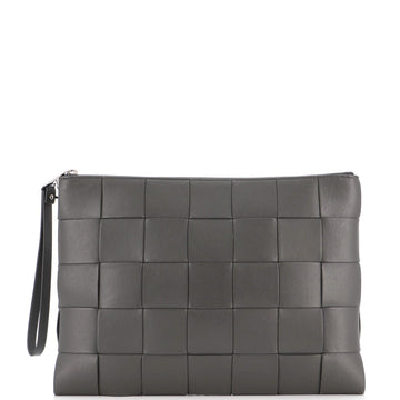 Bottega Veneta Zip Pouch Maxi Intrecciato Leather Medium