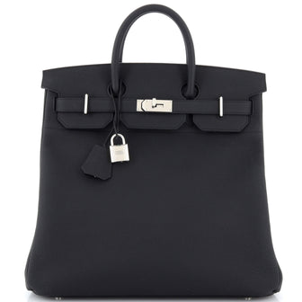 Hermes HAC Birkin Bag Black Togo with Palladium Hardware 40