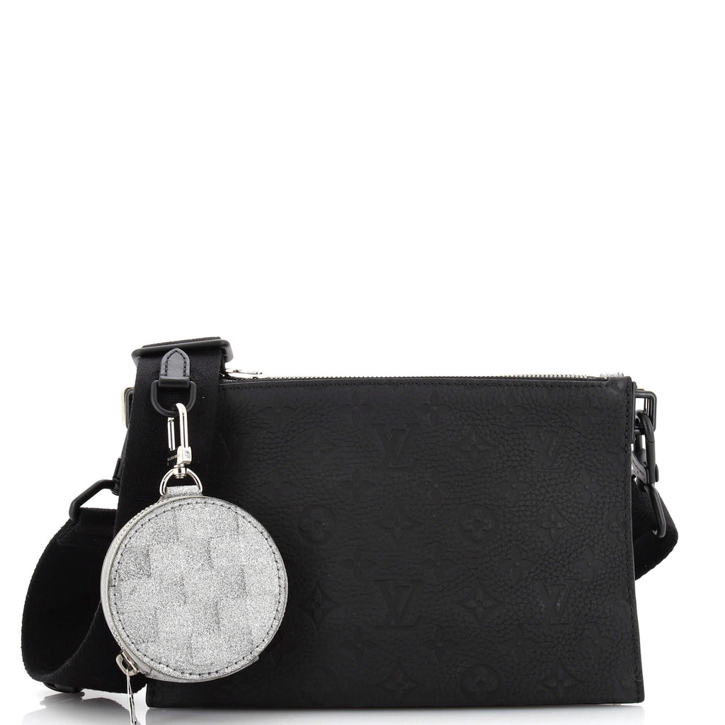 Louis Vuitton Trio Pouch Messenger Bag Damier Glitter Leather and Monogram  Taurillon Leather Black 21775395