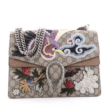 Gucci Dionysus Handbag Embroidered GG Coated Canvas Medium Brown 2177701