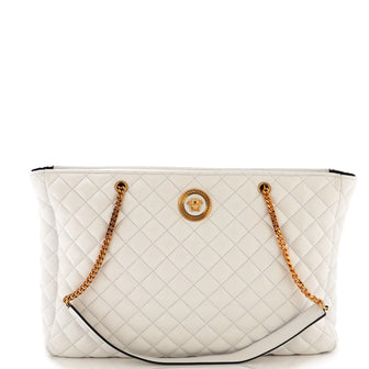 Versace Medusa Icon Chain Tote Quilted Leather Large