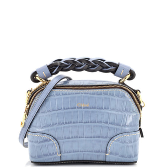 Chloe Daria Chain Bag Crocodile Embossed Leather Mini