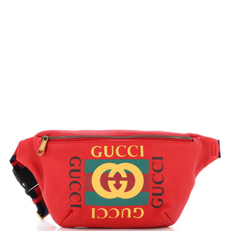 Gucci Logo Belt Bag Printed Medium Red 2177781