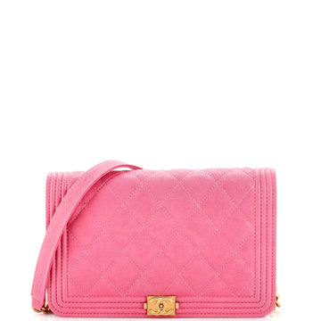 Chanel Boy Wallet on Chain Quilted Caviar