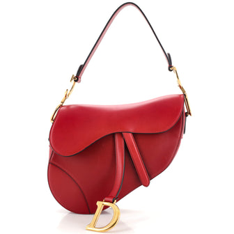 Christian Dior Saddle Handbag Leather Medium