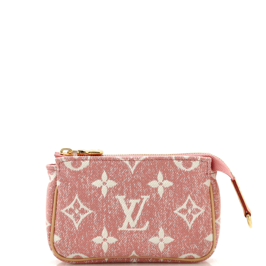 Louis Vuitton Micro Pochette Accessoires Denim Jacquard Pink in Denim/Calfskin  Leather with Gold-tone - US