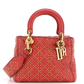 Christian Dior Supple Lady Dior Bag Cannage Studded Lambskin Medium