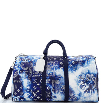 Louis Vuitton Bandana Blue 50 Keepall Bandouliere Duffle Bag
