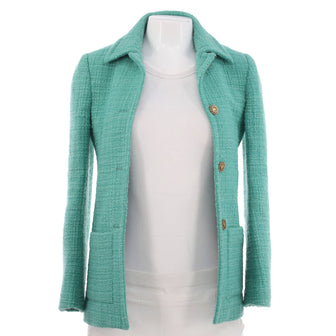 Saint Laurent Women's Button-Up Jacket Tweed