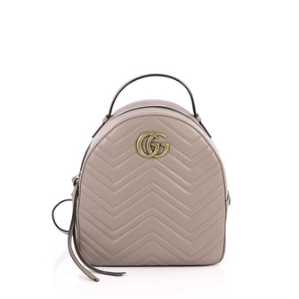 Gucci GG Marmont Backpack Matelasse Leather Small Neutral 2179201