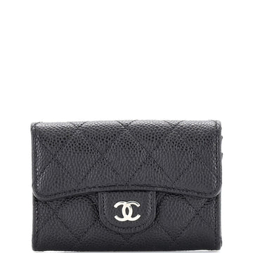 Chanel Classic Flap Card Case Quilted Caviar