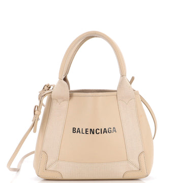 Balenciaga Navy Cabas Leather XS