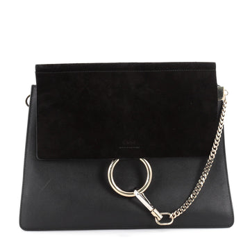 Chloe Faye Shoulder Bag Leather Medium Black 2179405