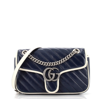 Gucci GG Marmont Flap Bag Diagonal Quilted Leather Small