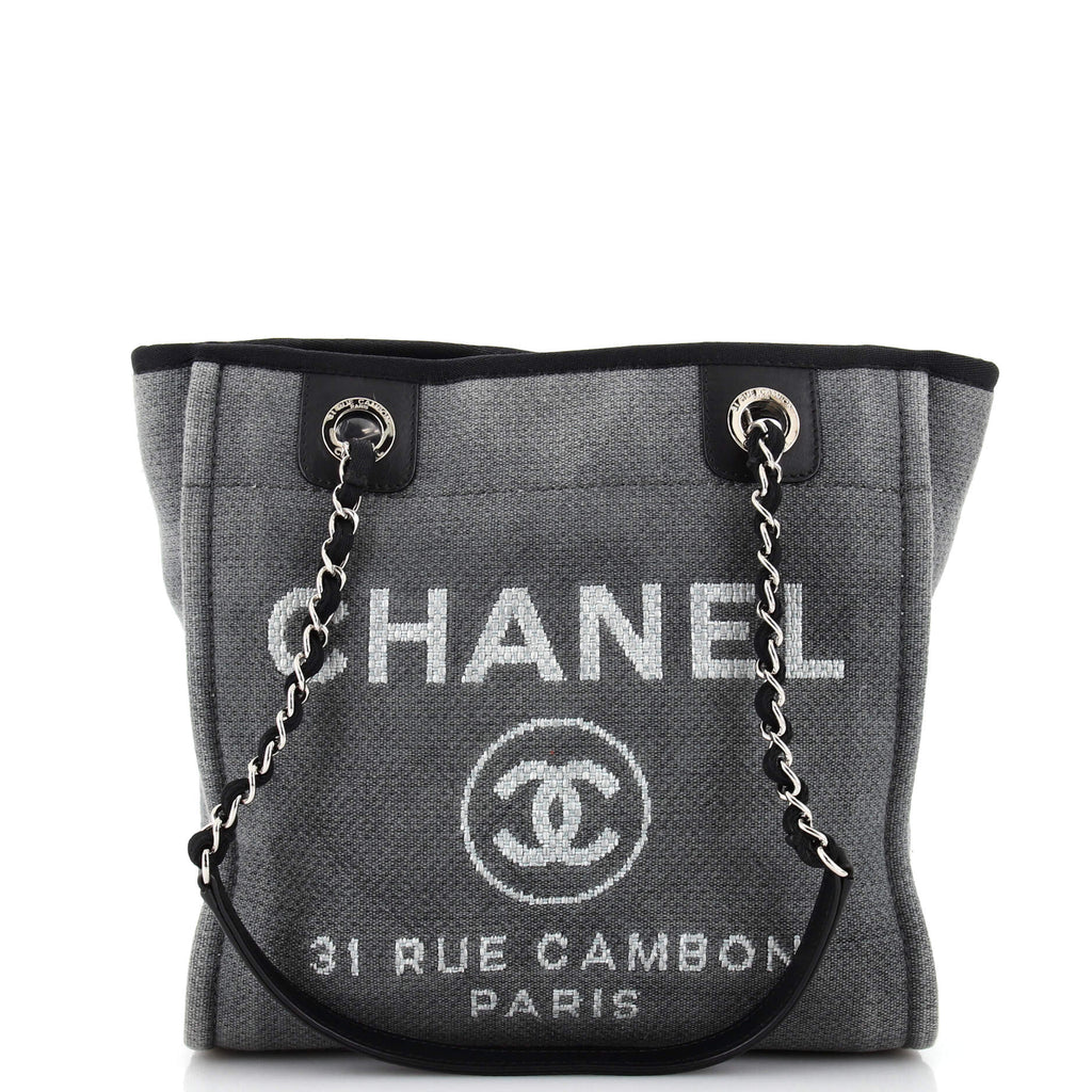 Chanel Canvas Small Deauville Tote Grey