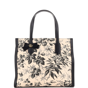 Gucci GG Ribbon Tote Coated Printed Canvas Medium