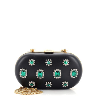 Prada Jewel Minaudiere Crystal Embellished Leather