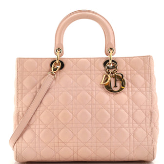 Christian Dior Vintage Lady Dior Bag Cannage Quilt Lambskin Large
