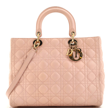 Christian Dior Vintage Lady Dior Bag Cannage Quilt Lambskin Large