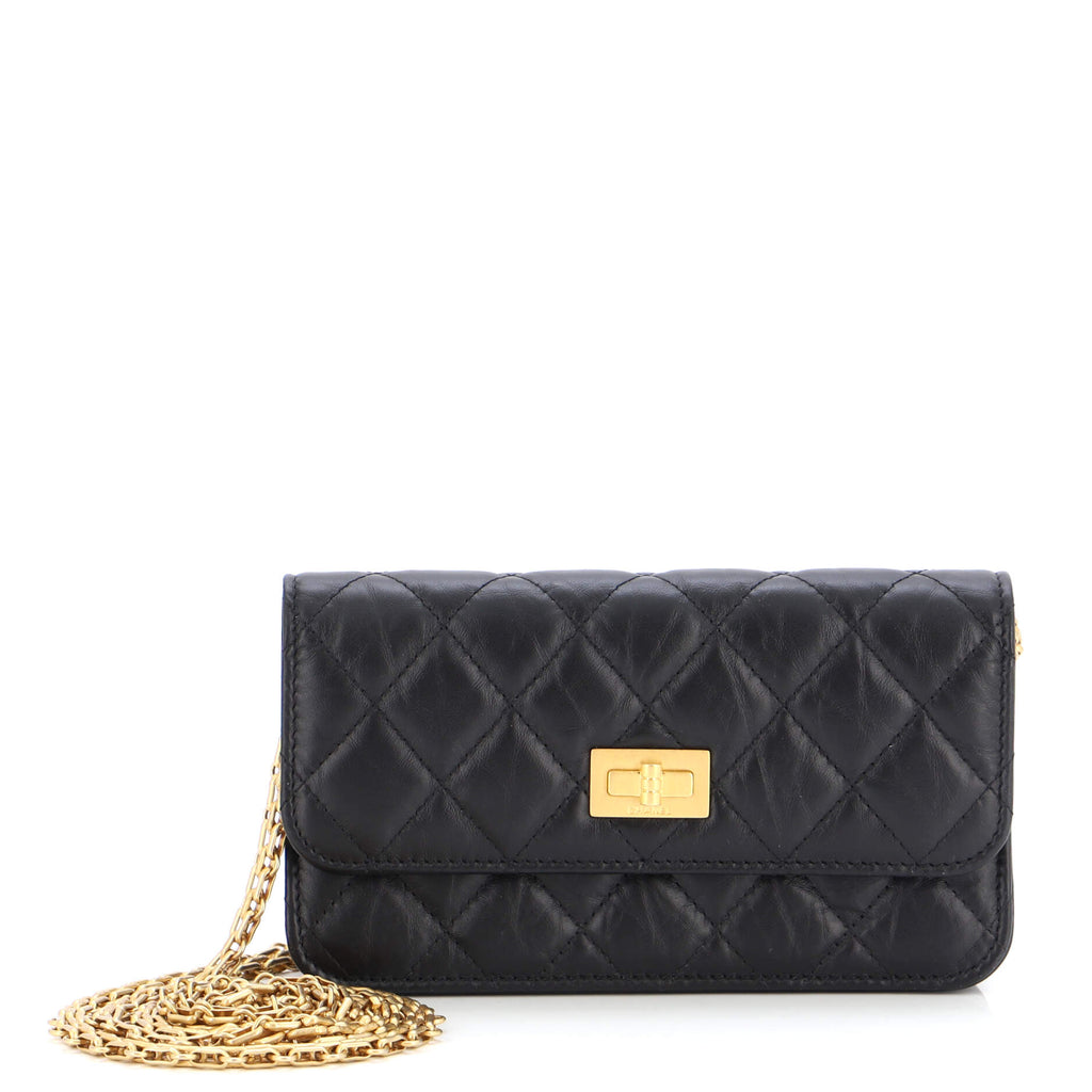 Chanel Reissue 2.55 Wallet on Chain Quilted Aged Calfskin Small Black  217940191