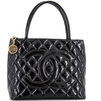 Chanel Medallion Tote Quilted Patent
