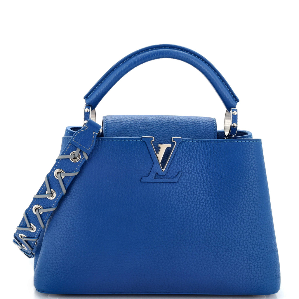 Louis Vuitton Capucines Bag Leather with Whipstitch Strap BB Blue 21794021